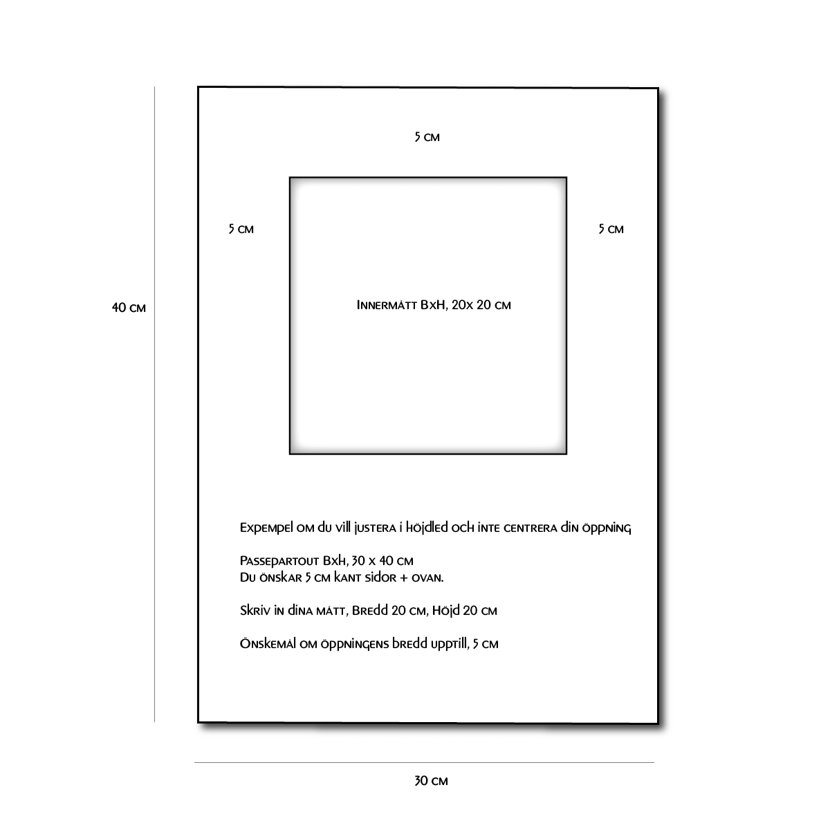 Passepartout Custom inner dimensions - Green 2 colors