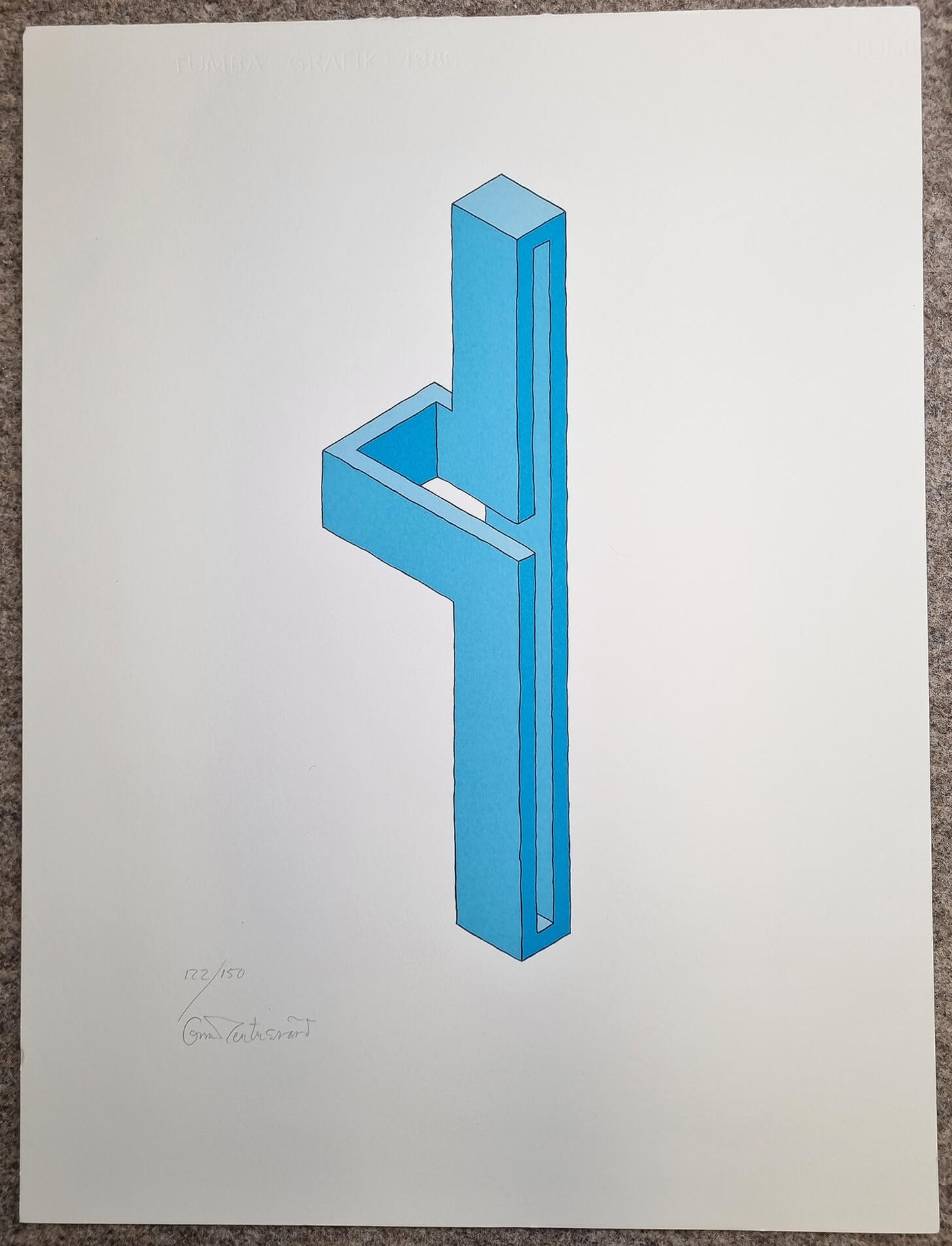Oscar Reutersvärd Tryck Himmelsblå stav nr 122/150