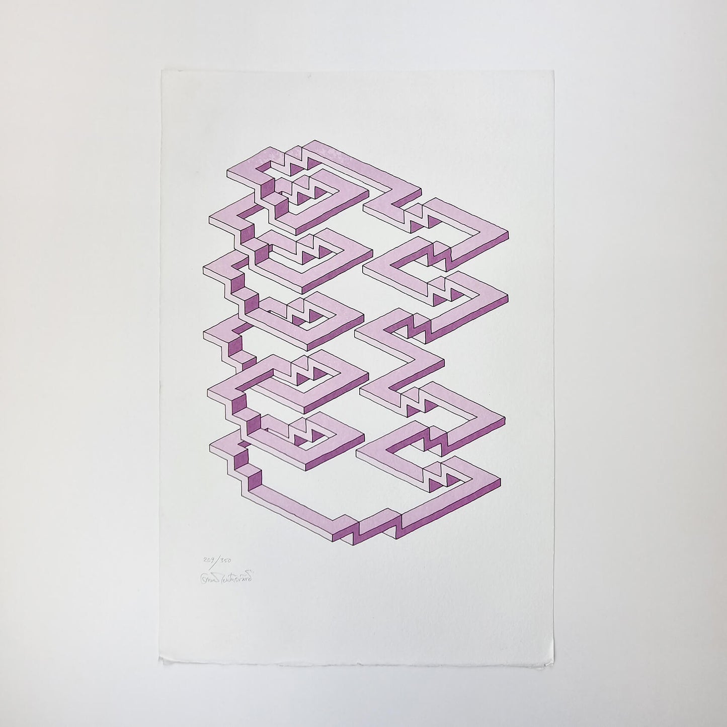 Oscar Reutersvärd Tryck Rosa trappor nr 209/350