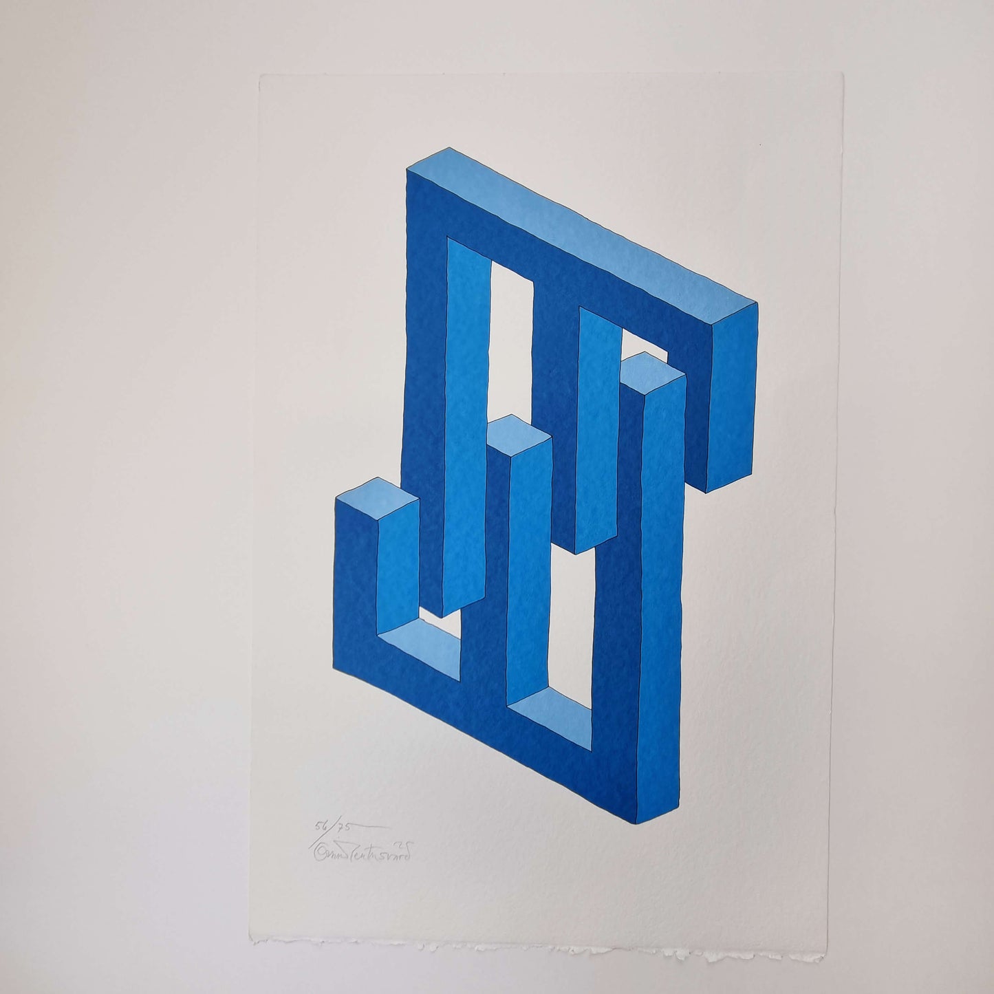 Oscar Reutersvärd Tryck Blå nr 56/75