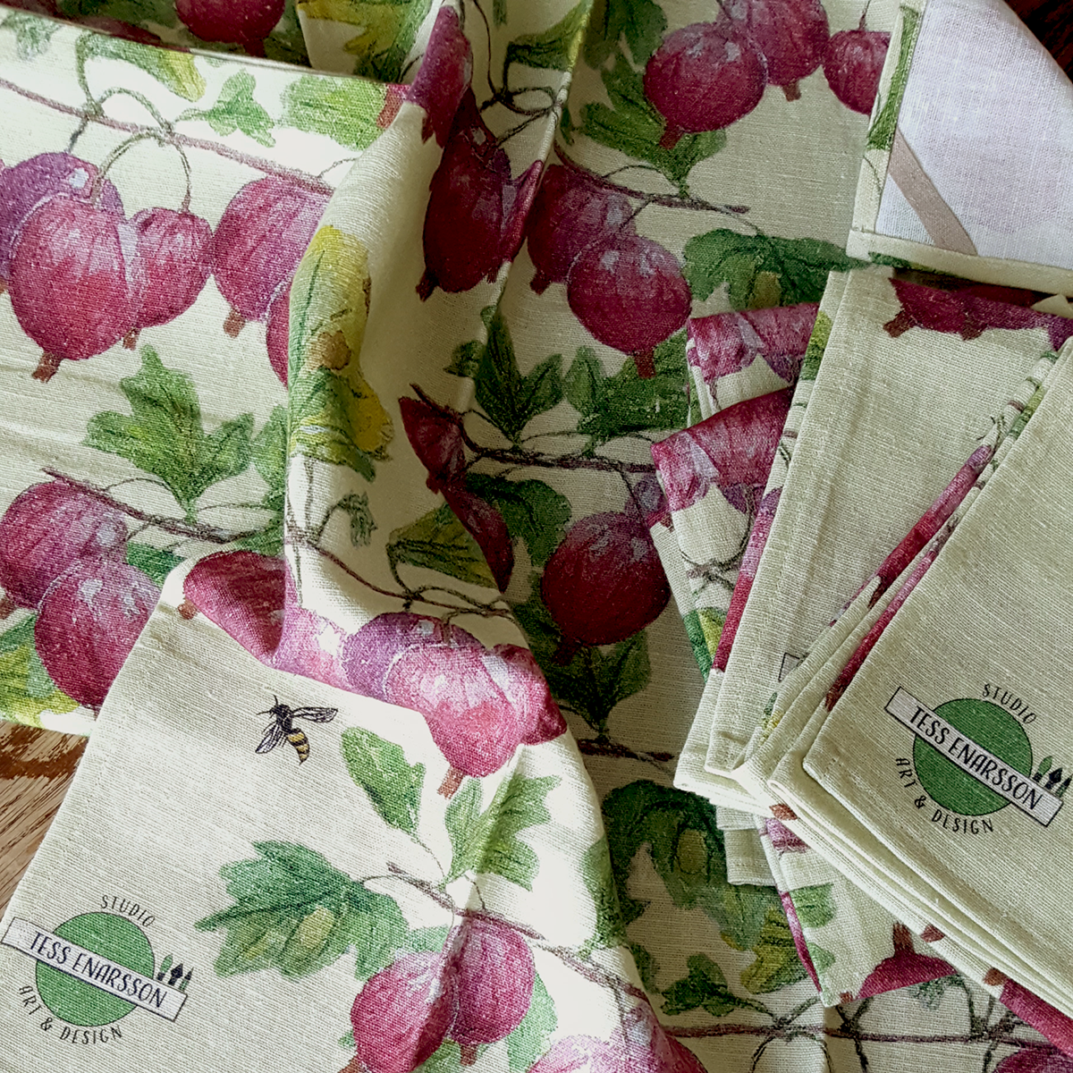 Kökshandduk Röda Krusbär