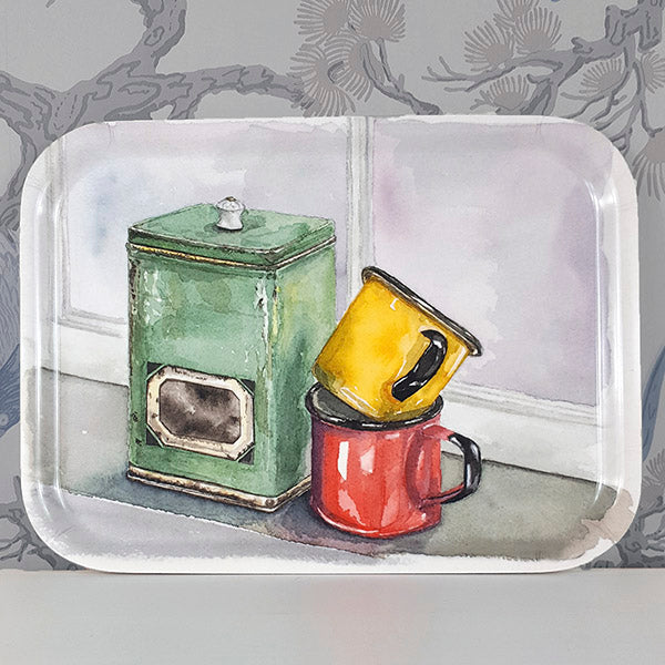 Bricka Kaffeburk Retro 27x20 cm