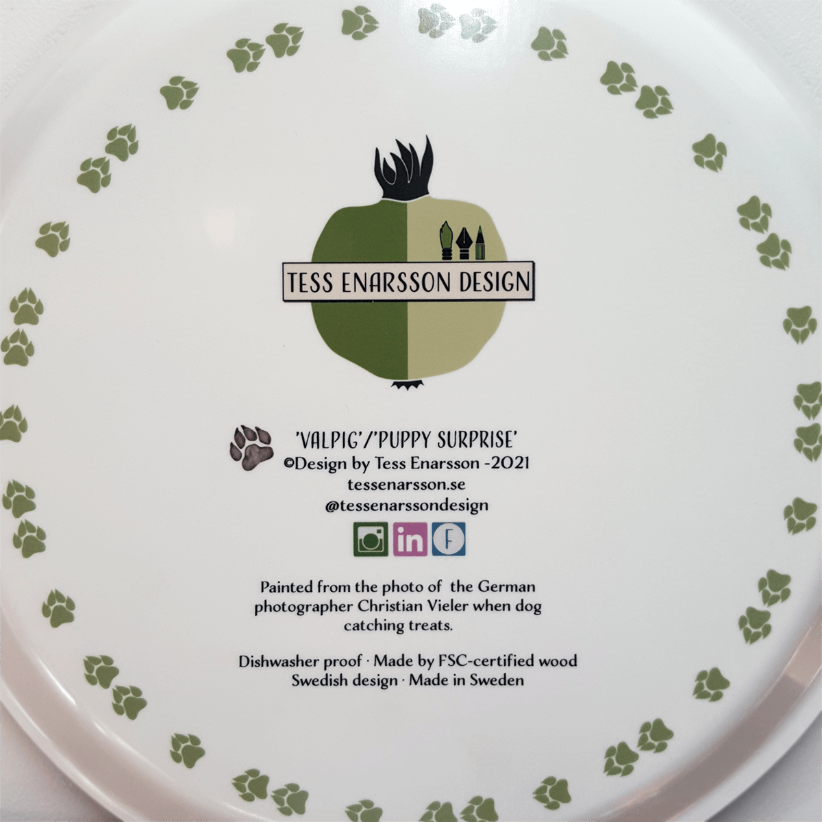 Bricka Valping - rund 25 cm