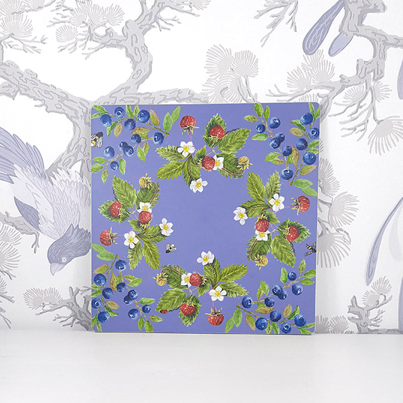 Skärbräda Underlägg Blåbär & Mjölk 21x21cm