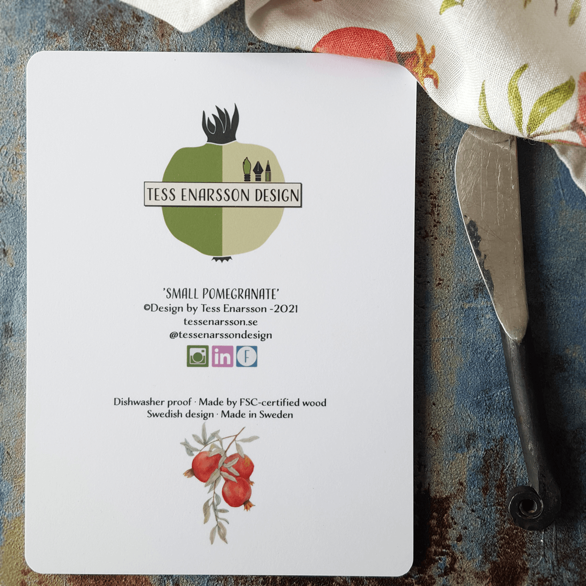 Sandwich board/Mini slicer Small Pomegranate 15x20 cm