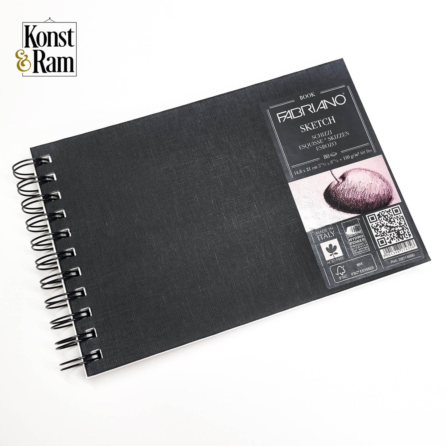 Sketchbook A5 Fabriano 110 gr Black