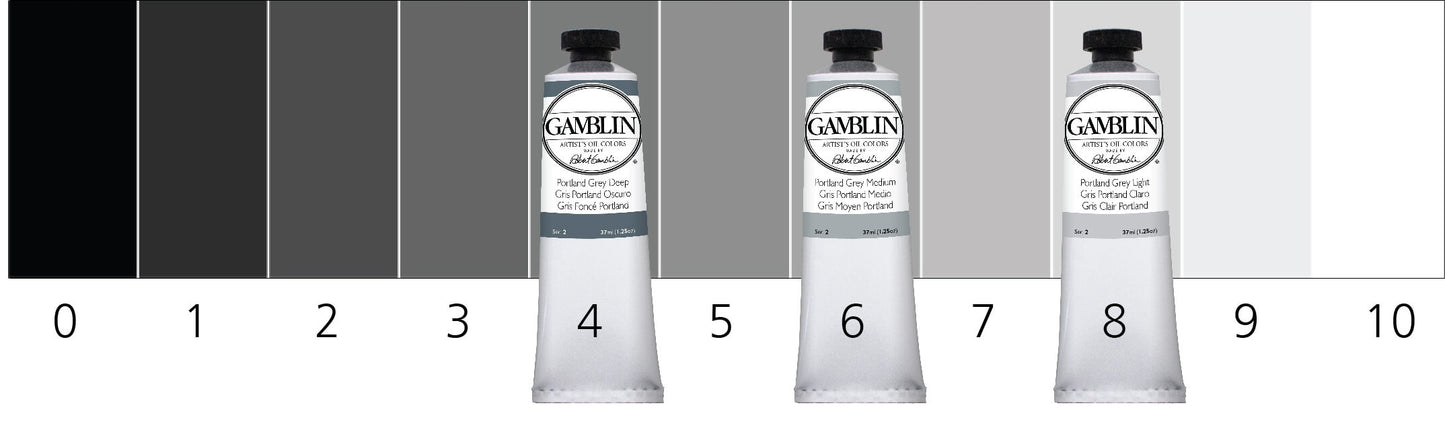 Gamblin Oljefärg 'Portland Grey Light' Ljusgrå 37 ml
