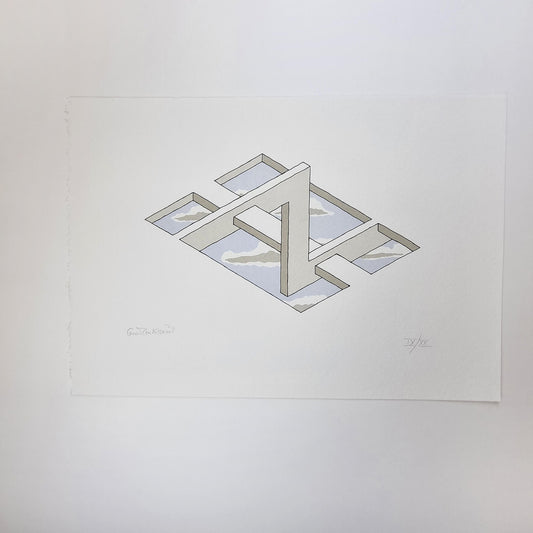 Oscar Reutersvärd Tryck Blå moln 9/20