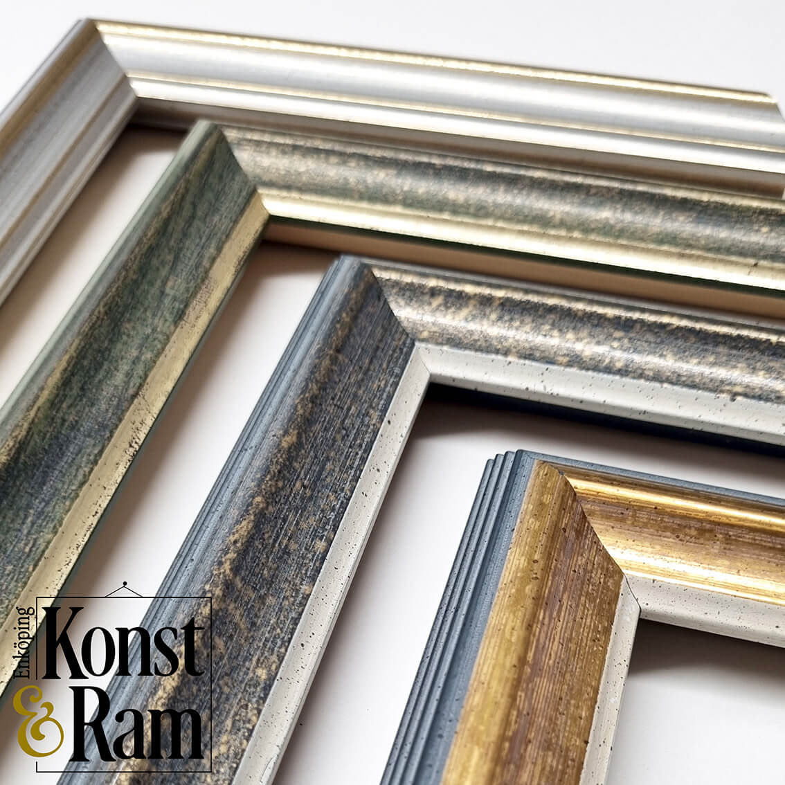 Frame 'Gustav lll' Gold/blue &amp; Silver 30 mm