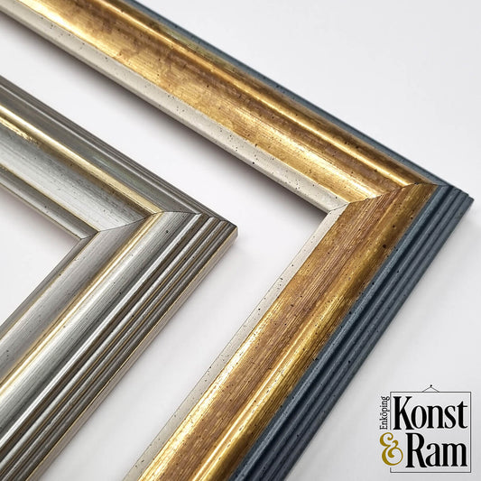 Frame 'Gustav lll' Gold/blue &amp; Silver 30 mm