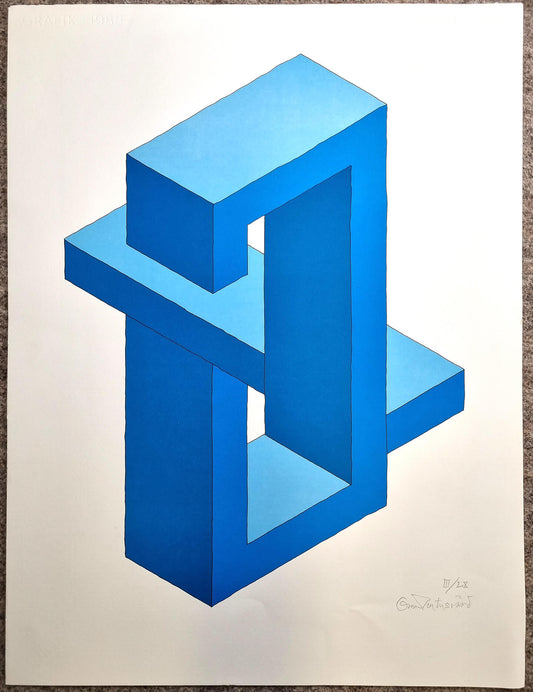 Oscar Reutersvärd Tryck Kungsblå nr X/LX Nr 10/60