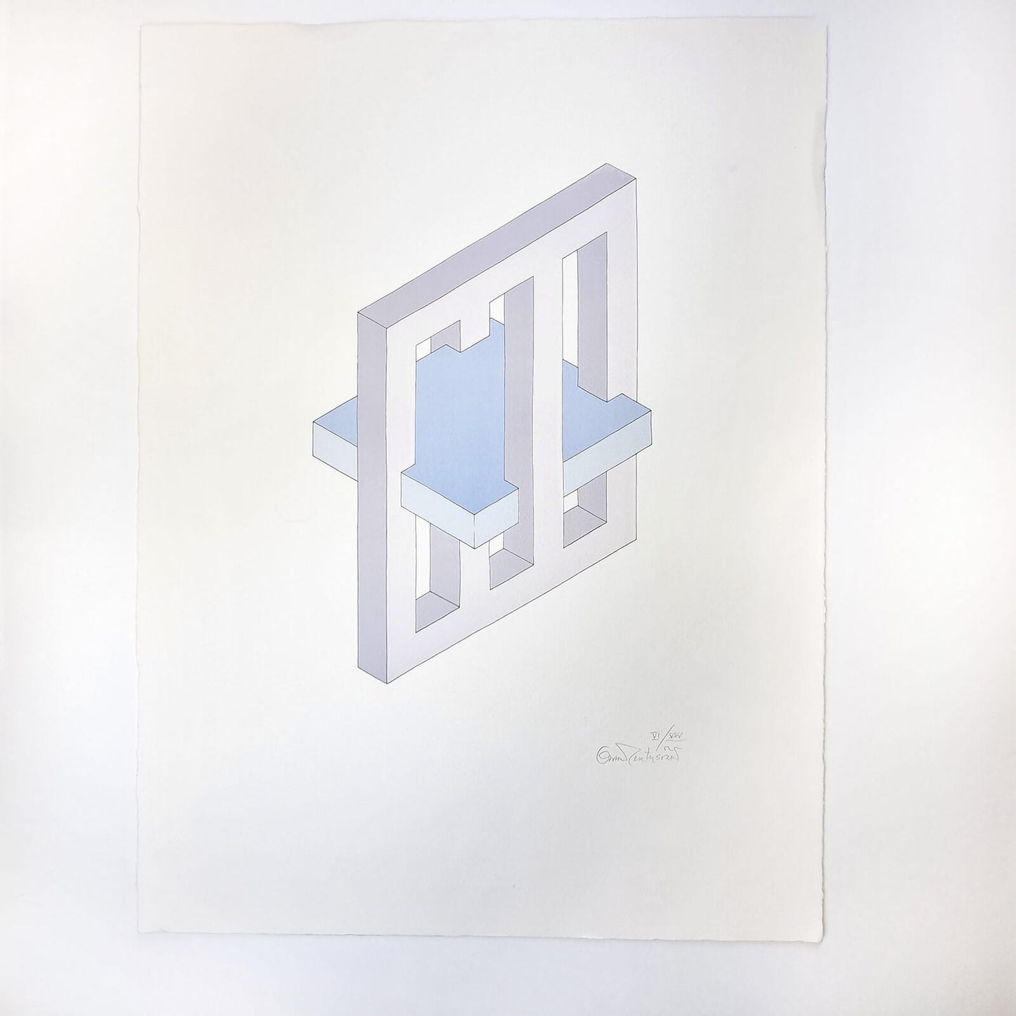 Oscar Reutersvärd Tryck Lila/blå 6/25