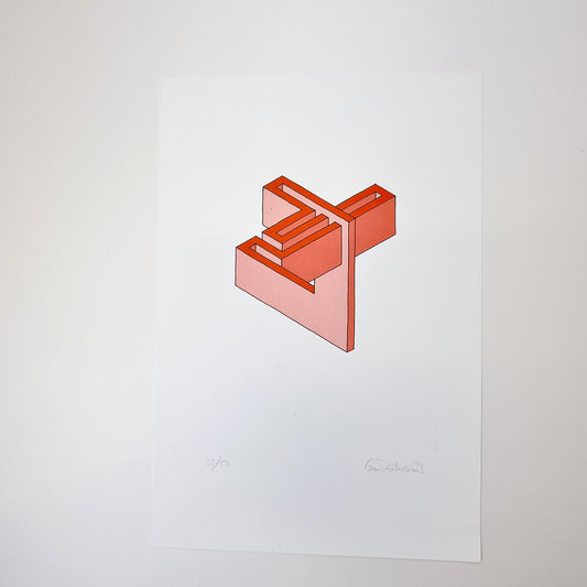 Oscar Reutersvärd Tryck Röd 23/50