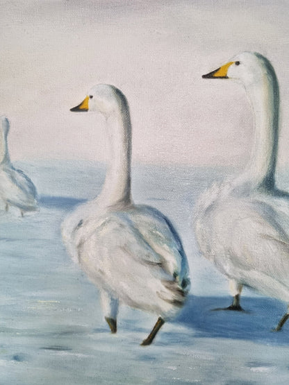 'Svanar' Original i olja | Tess Enarsson | Inramad