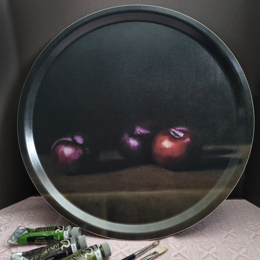 Bricka Plommon Rund 38 cm