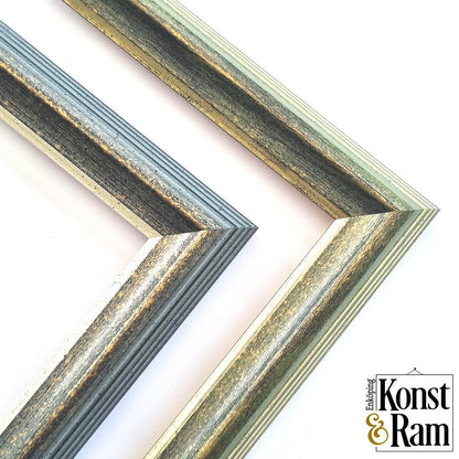 Frame 'Gustav lll' Blue gold melange &amp; Green gold melange 30 mm