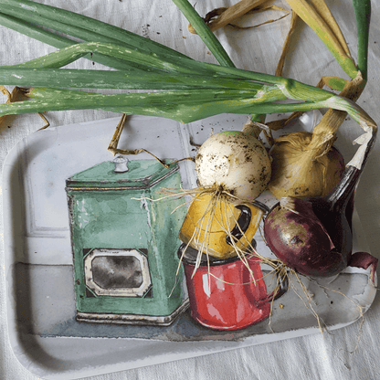 Tray Coffee Can Retro 27x20 cm