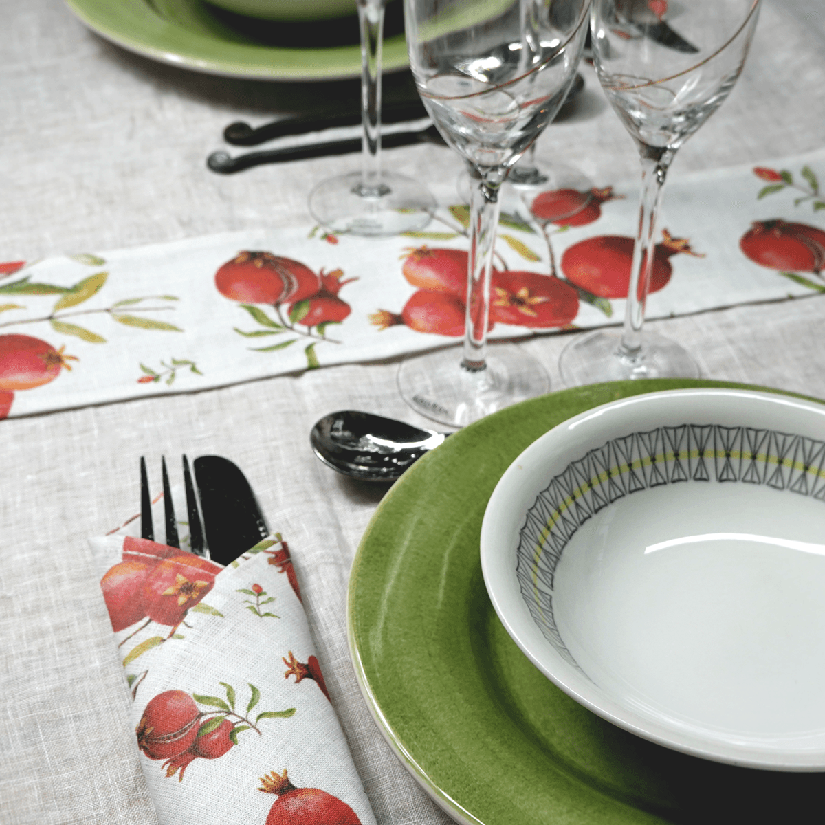 Window runner 100% ECO linen 144 cm