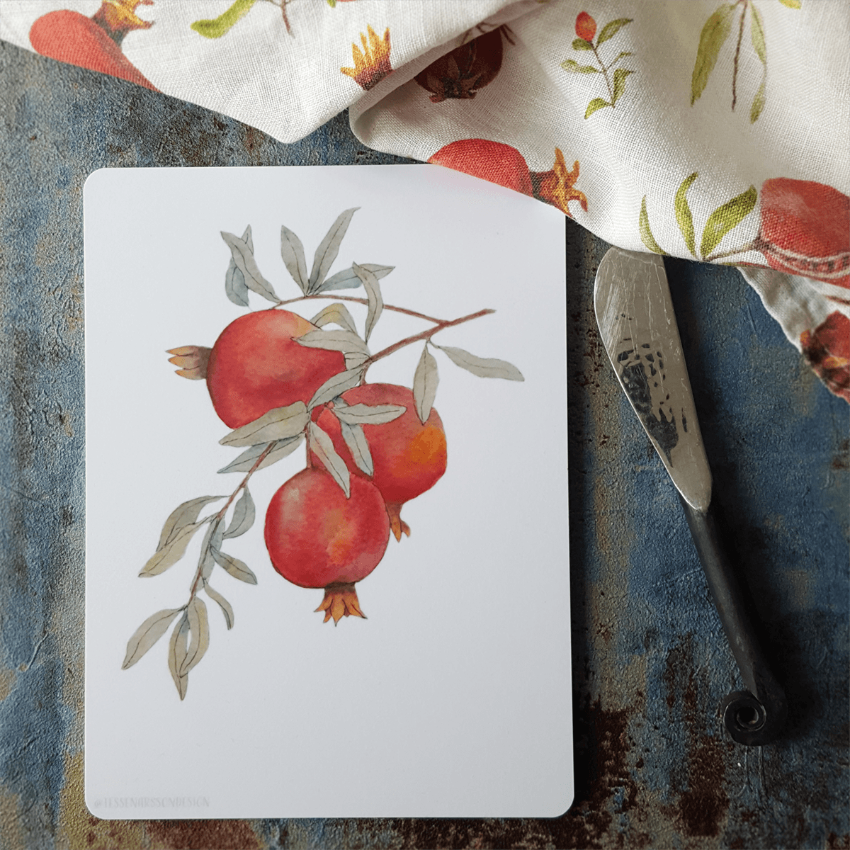 Sandwich board/Mini slicer Small Pomegranate 15x20 cm
